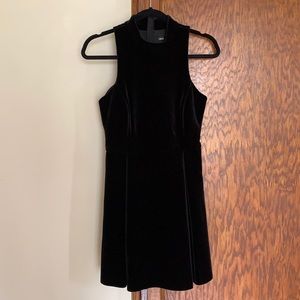 Black REAL velvet dress, mock neck sleeveless